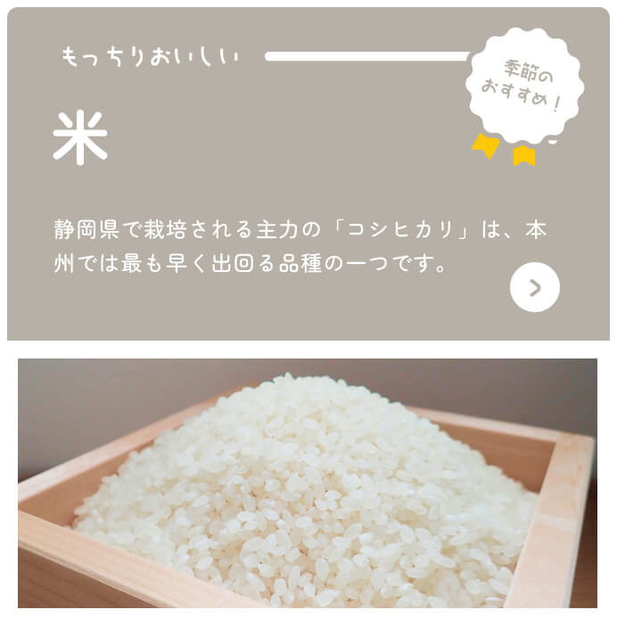 Par Shizuoka Catalogue en ligne Recommandations saisonnières Riz