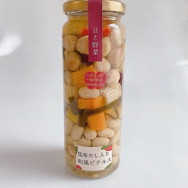 Japanese-style pickled beans and vegetables with kelp